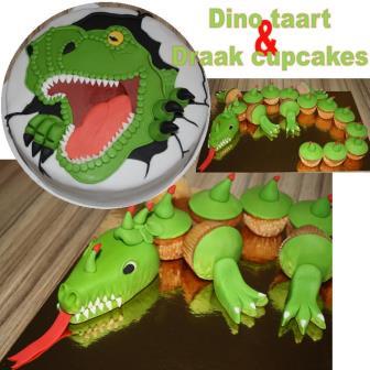 Dino taart & Draak cupcakes